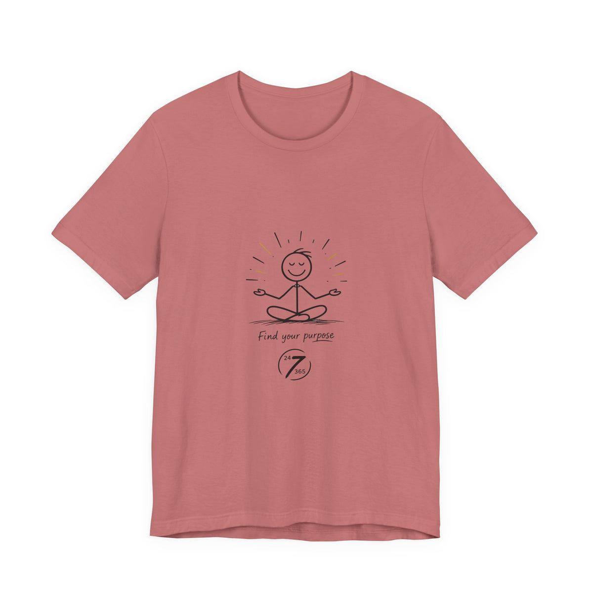 Meditation Tee “Find Your Purpose” Minimal Yoga T-Shirt, Inspirational Graphic Tee, Ethos365