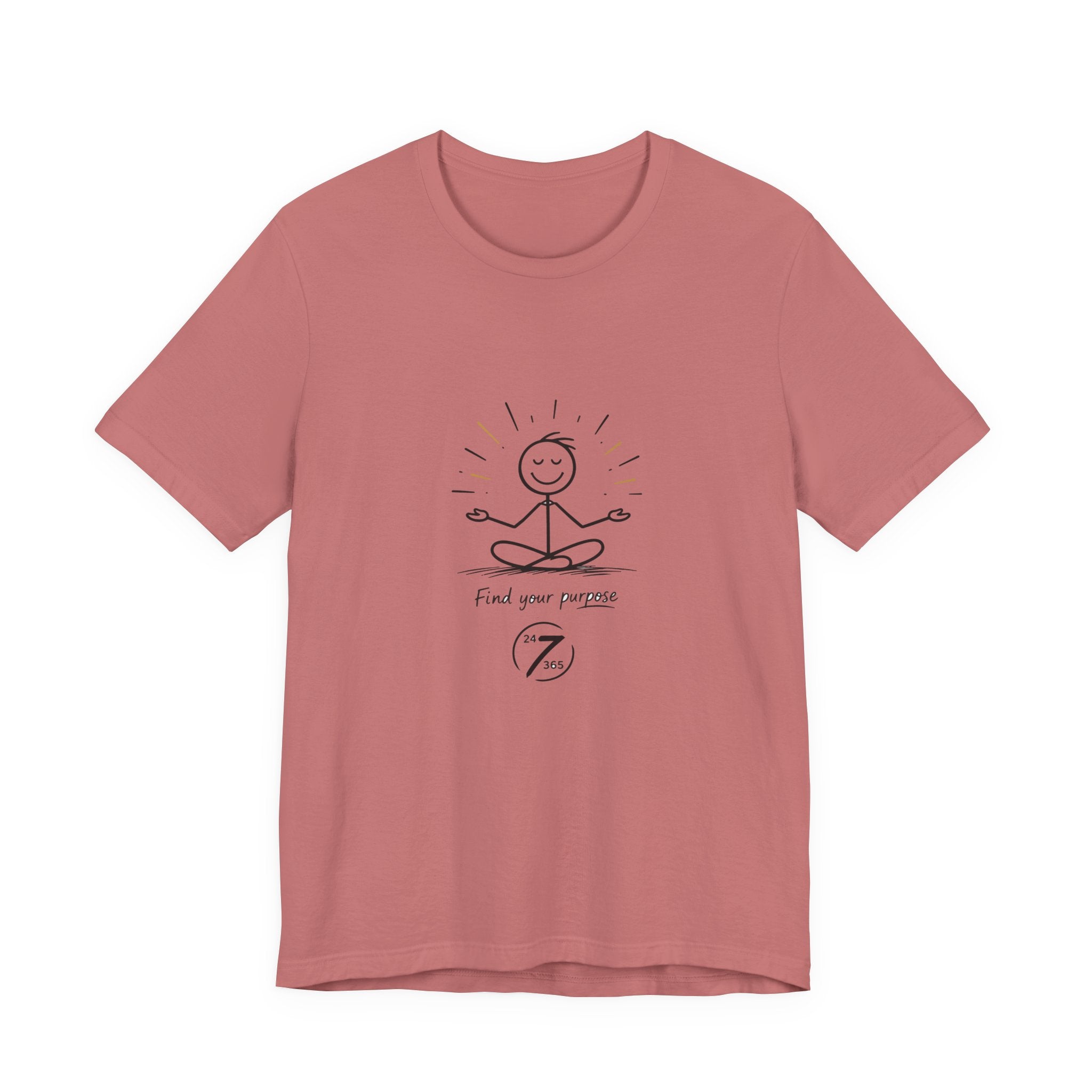 Meditation Tee “Find Your Purpose” Minimal Yoga T-Shirt, Inspirational Graphic Tee, Ethos365