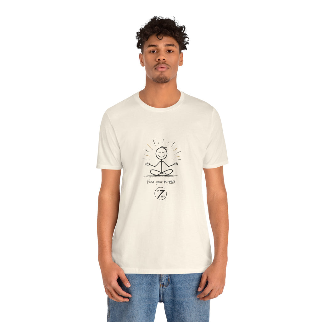 Meditation Tee “Find Your Purpose” Minimal Yoga T-Shirt, Inspirational Graphic Tee, Ethos365
