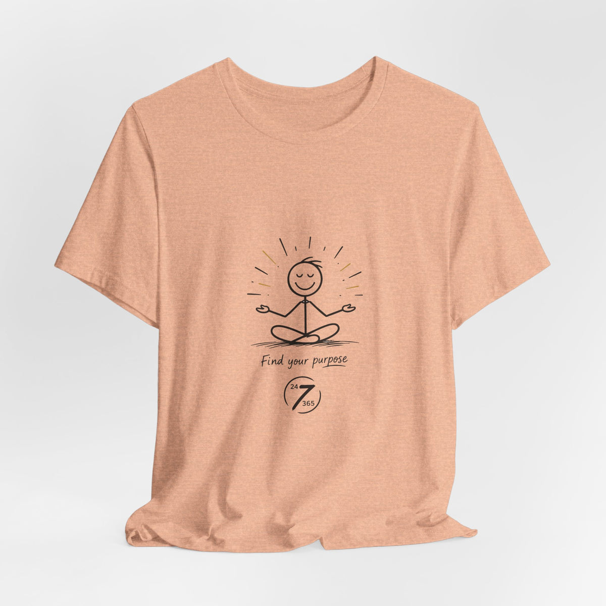 Meditation Tee “Find Your Purpose” Minimal Yoga T-Shirt, Inspirational Graphic Tee, Ethos365
