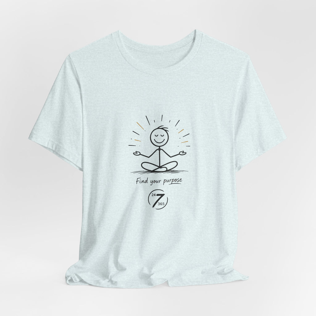 Meditation Tee “Find Your Purpose” Minimal Yoga T-Shirt, Inspirational Graphic Tee, Ethos365