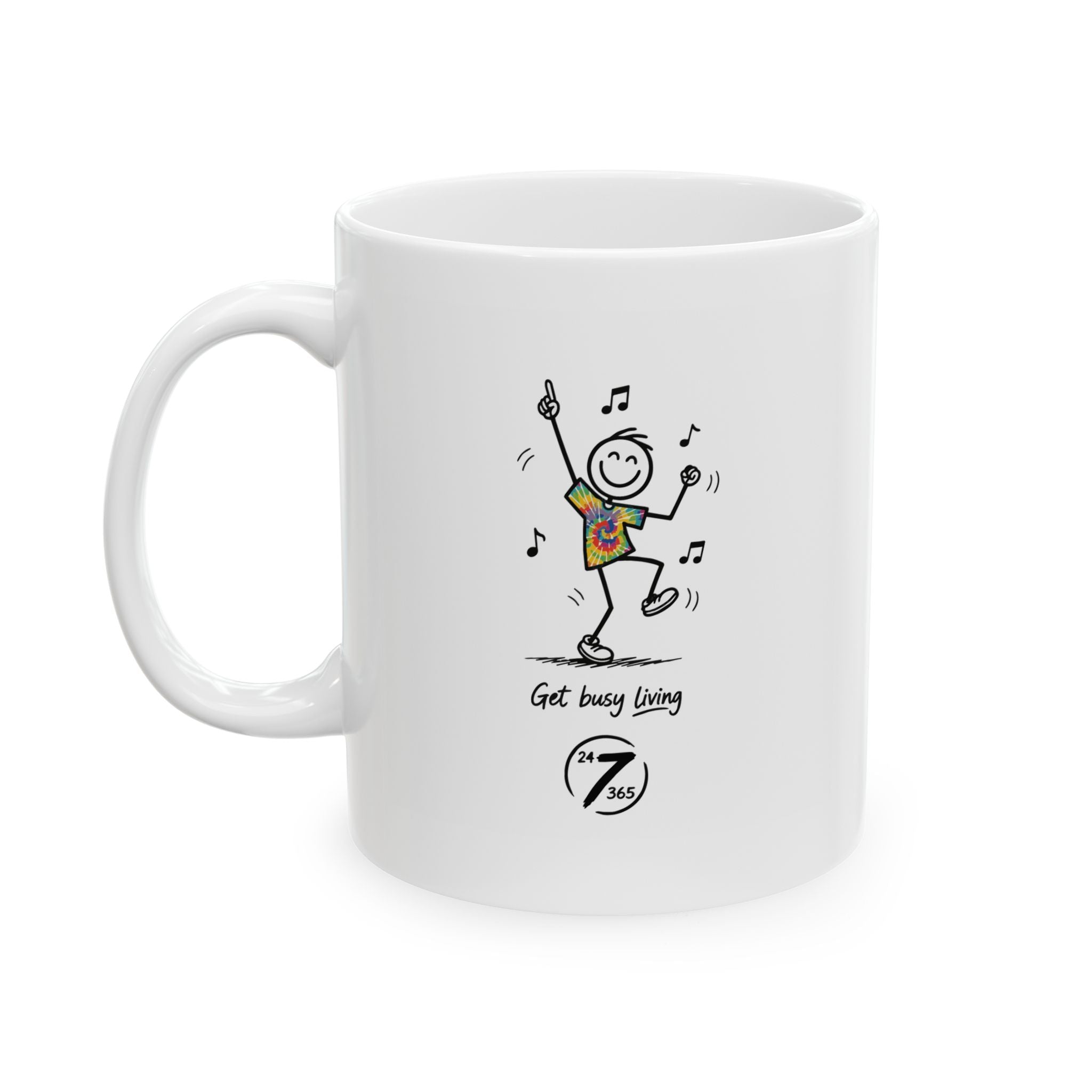 Ceramic Coffee Mug, Inspirational Ceramic Mug "Get busy Living", Motivational Quote Coffee Cup, Ethos365