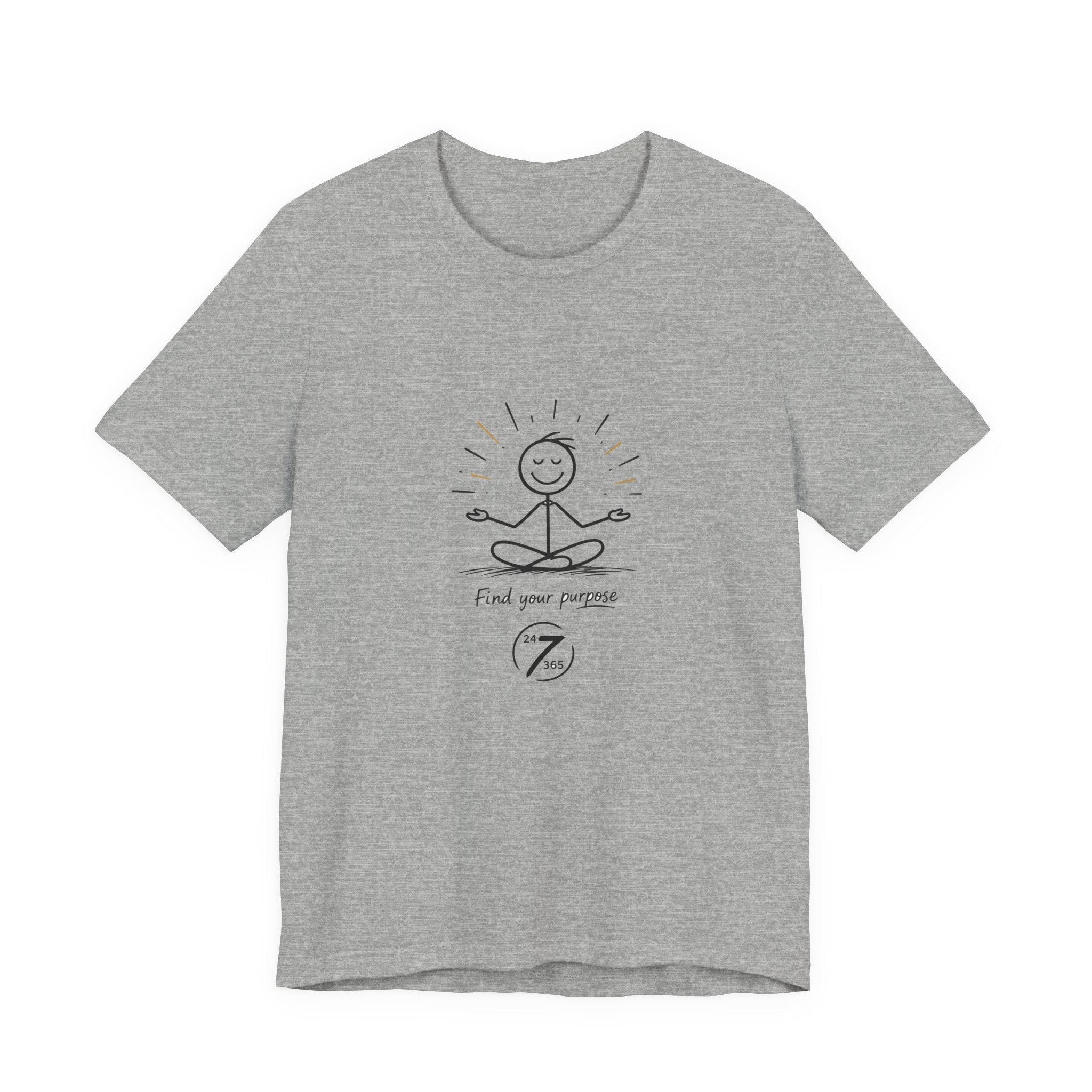 Meditation Tee “Find Your Purpose” Minimal Yoga T-Shirt, Inspirational Graphic Tee, Ethos365