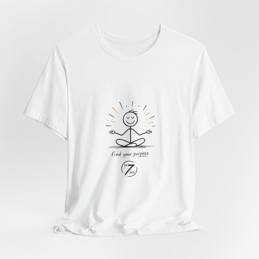Meditation Tee “Find Your Purpose” Minimal Yoga T-Shirt, Inspirational Graphic Tee, Ethos365