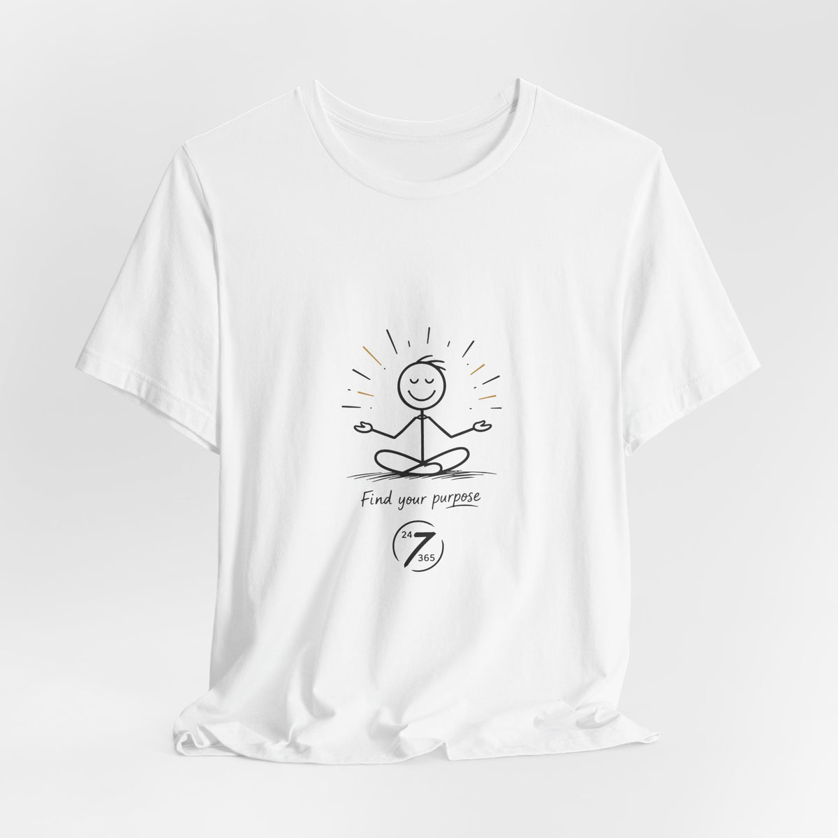 Meditation Tee “Find Your Purpose” Minimal Yoga T-Shirt, Inspirational Graphic Tee, Ethos365