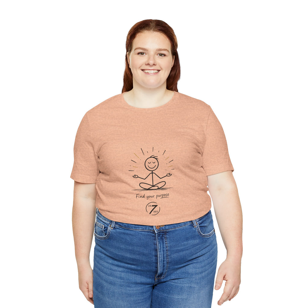 Meditation Tee “Find Your Purpose” Minimal Yoga T-Shirt, Inspirational Graphic Tee, Ethos365