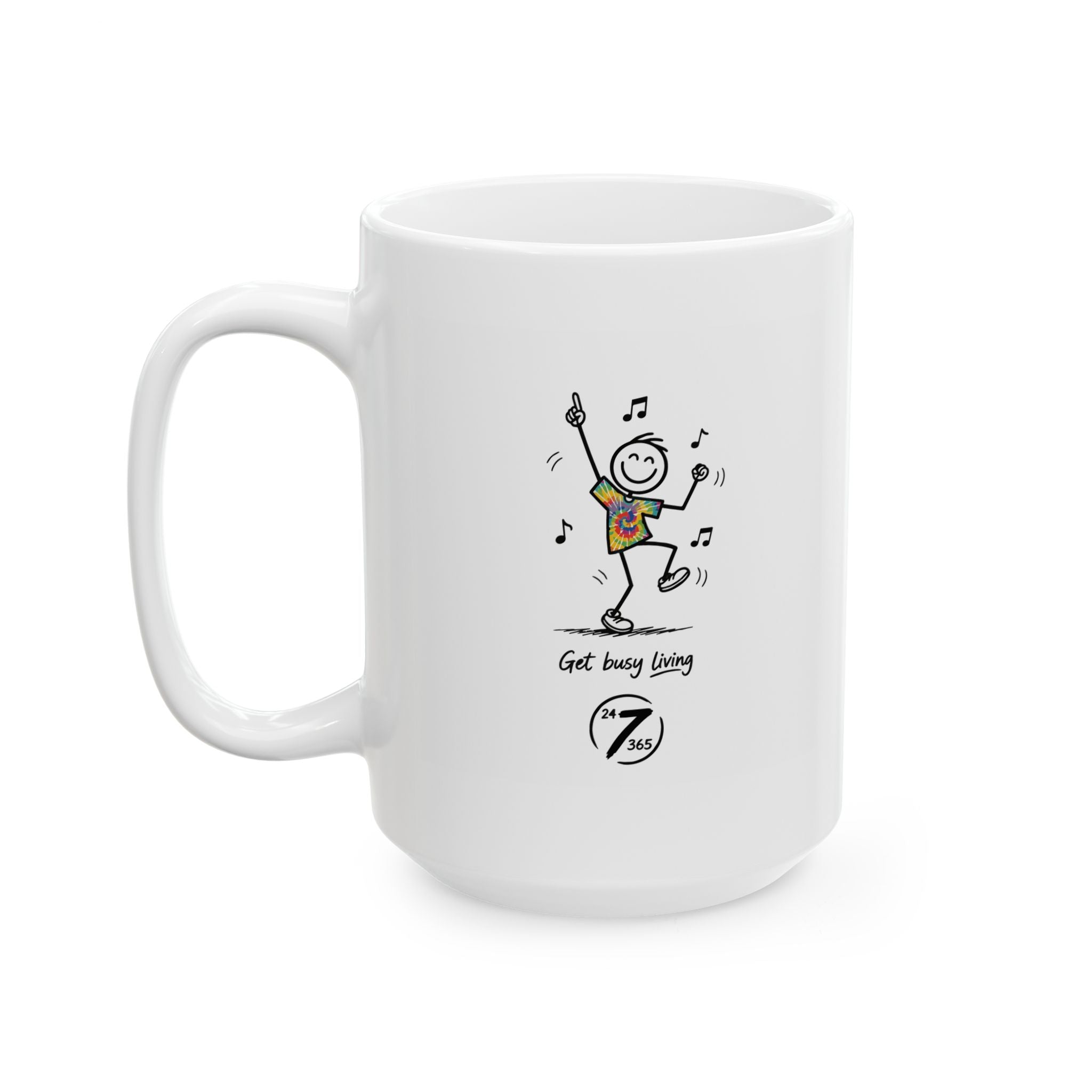 Ceramic Coffee Mug, Inspirational Ceramic Mug "Get busy Living", Motivational Quote Coffee Cup, Ethos365