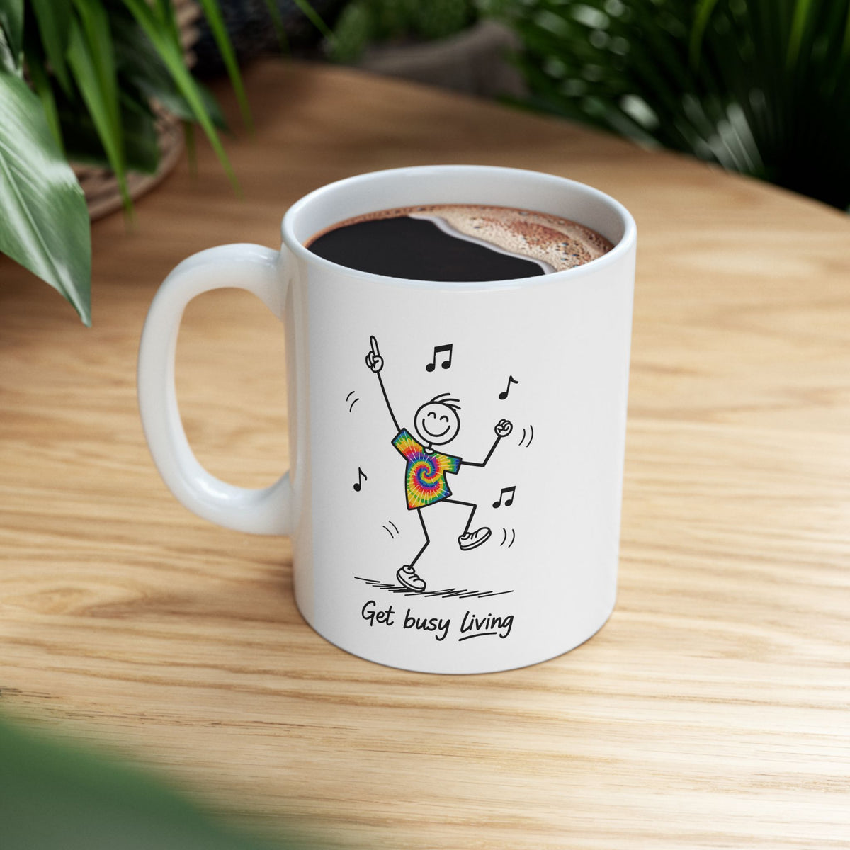 Ceramic Coffee Mug, Inspirational Ceramic Mug "Get busy Living", Motivational Quote Coffee Cup, Ethos365