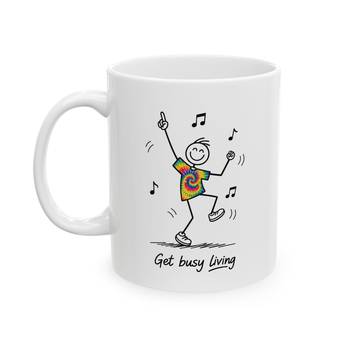 Ceramic Coffee Mug, Inspirational Ceramic Mug "Get busy Living", Motivational Quote Coffee Cup, Ethos365