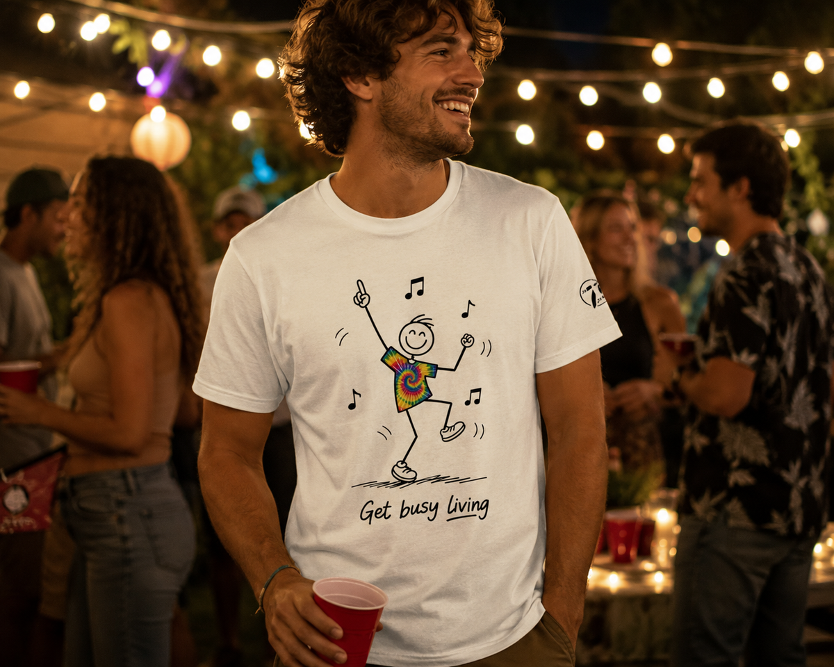 Get Busy Living, Inspirational Graphic T-Shirt, Ethos365