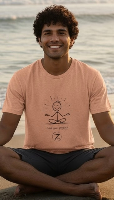 Meditation Tee “Find Your Purpose” Minimal Yoga T-Shirt, Inspirational Graphic Tee, Ethos365