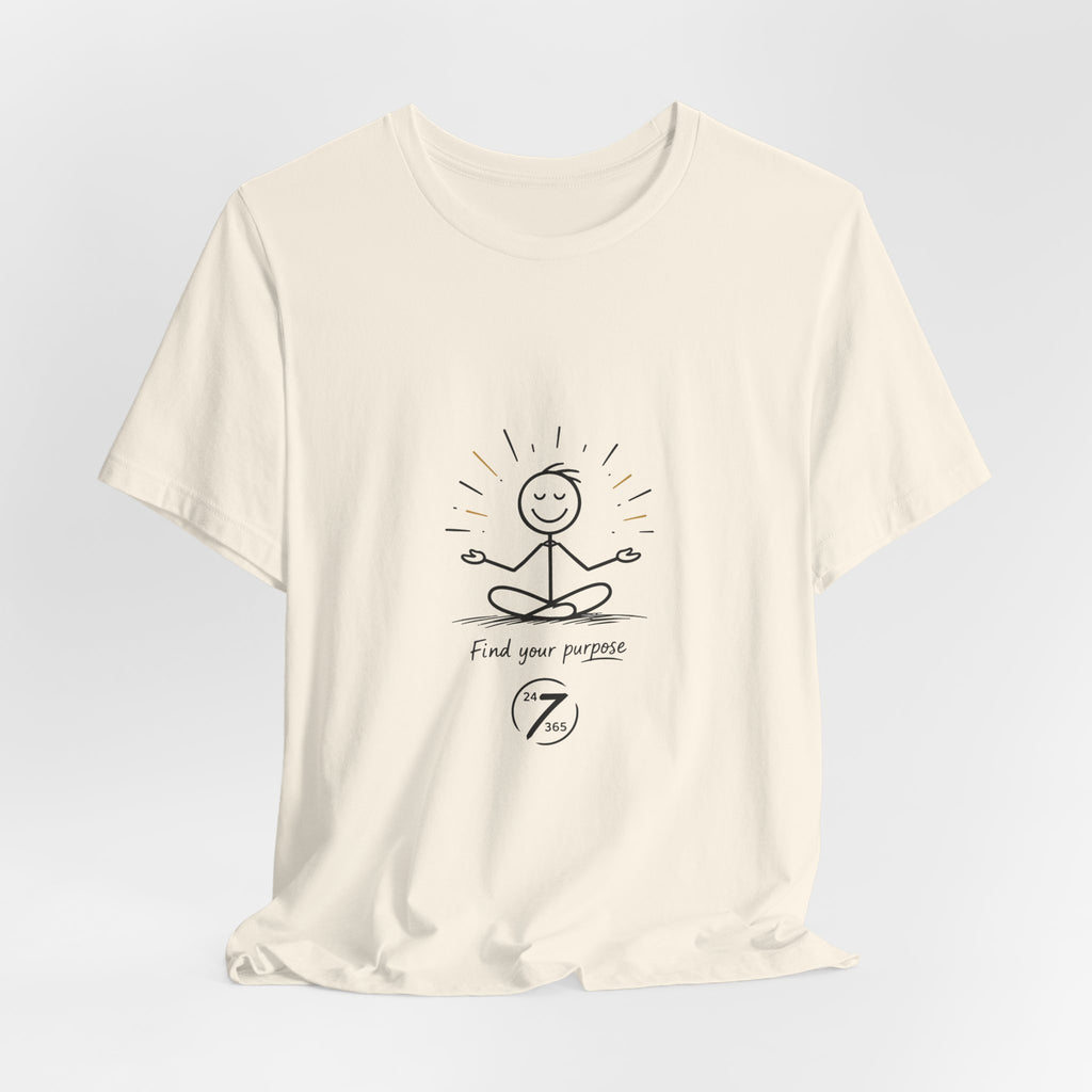 Meditation Tee “Find Your Purpose” Minimal Yoga T-Shirt, Inspirational Graphic Tee, Ethos365