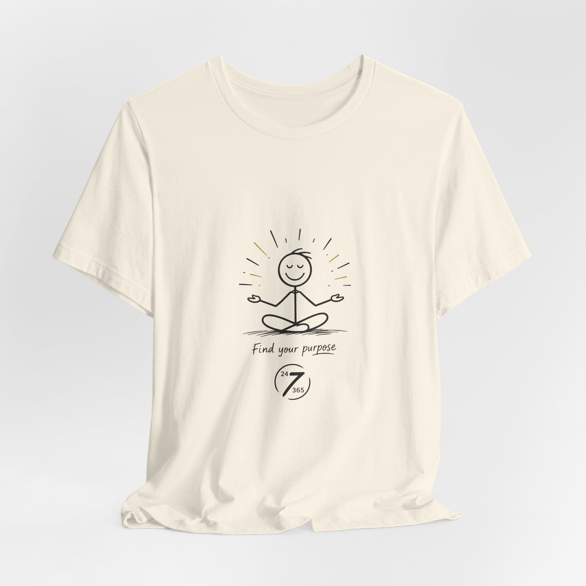 Meditation Tee “Find Your Purpose” Minimal Yoga T-Shirt, Inspirational Graphic Tee, Ethos365