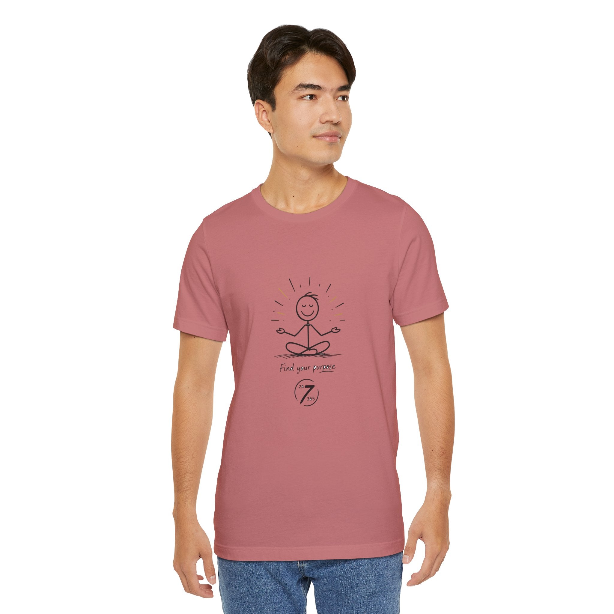 Meditation Tee “Find Your Purpose” Minimal Yoga T-Shirt, Inspirational Graphic Tee, Ethos365