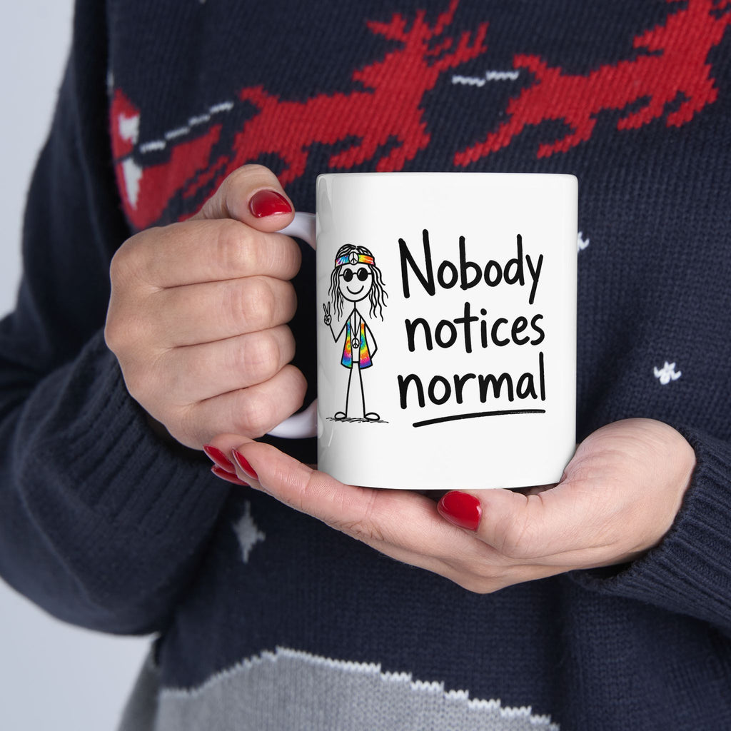 Ceramic Coffee Mug "Nobody notices normal", Inspirational Artistic Coffee Mug, Ethos365
