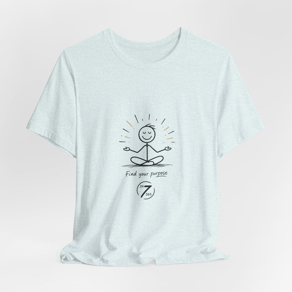 Meditation Tee “Find Your Purpose” Minimal Yoga T-Shirt, Inspirational Graphic Tee, Ethos365