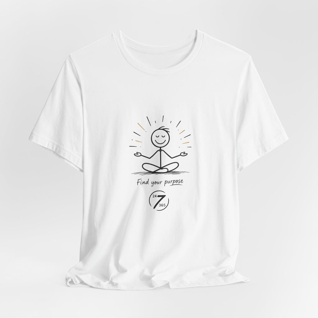 Meditation Tee “Find Your Purpose” Minimal Yoga T-Shirt, Inspirational Graphic Tee, Ethos365