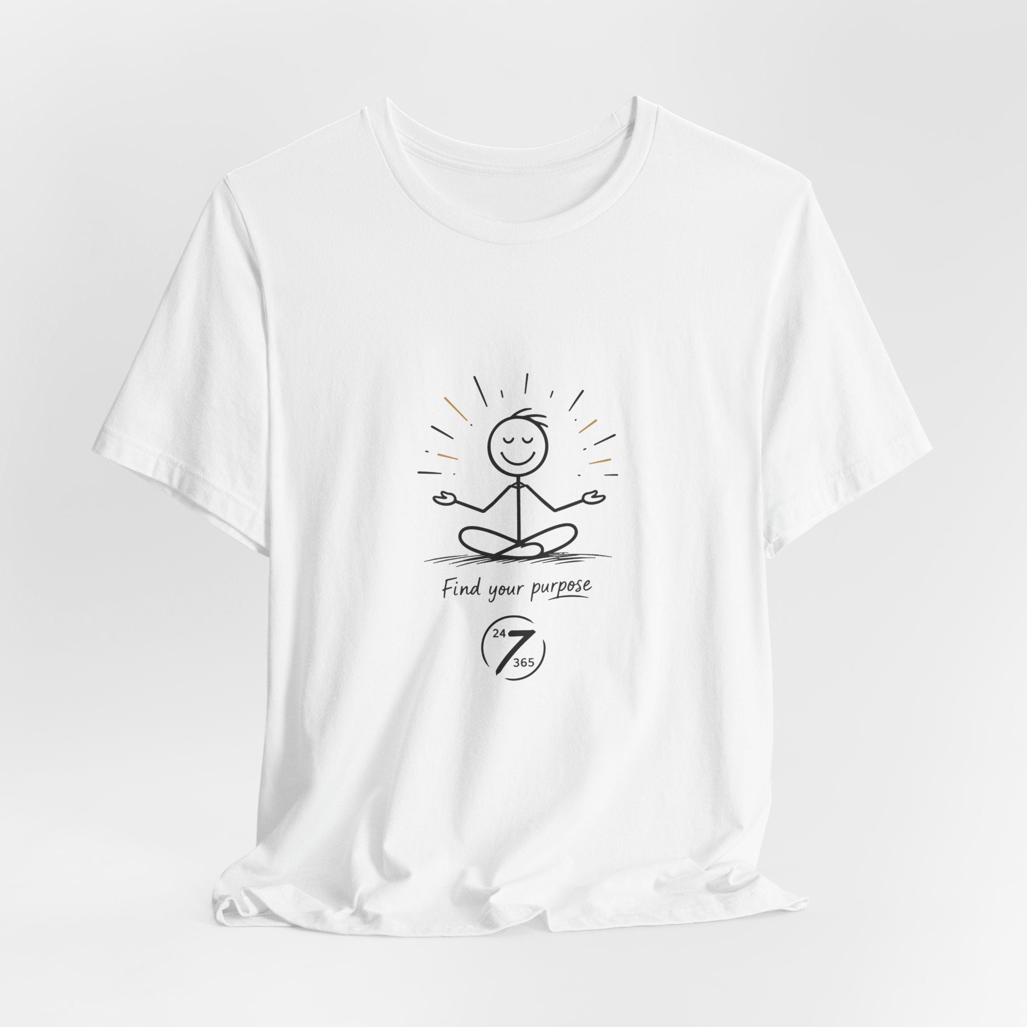 Meditation Tee “Find Your Purpose” Minimal Yoga T-Shirt, Inspirational Graphic Tee, Ethos365
