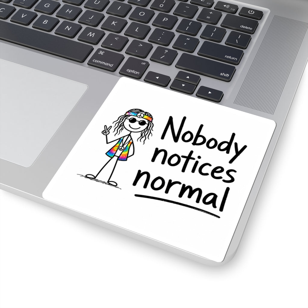 Sticker — "Nobody Notices Normal" Hippie Peace Rainbow Sticker