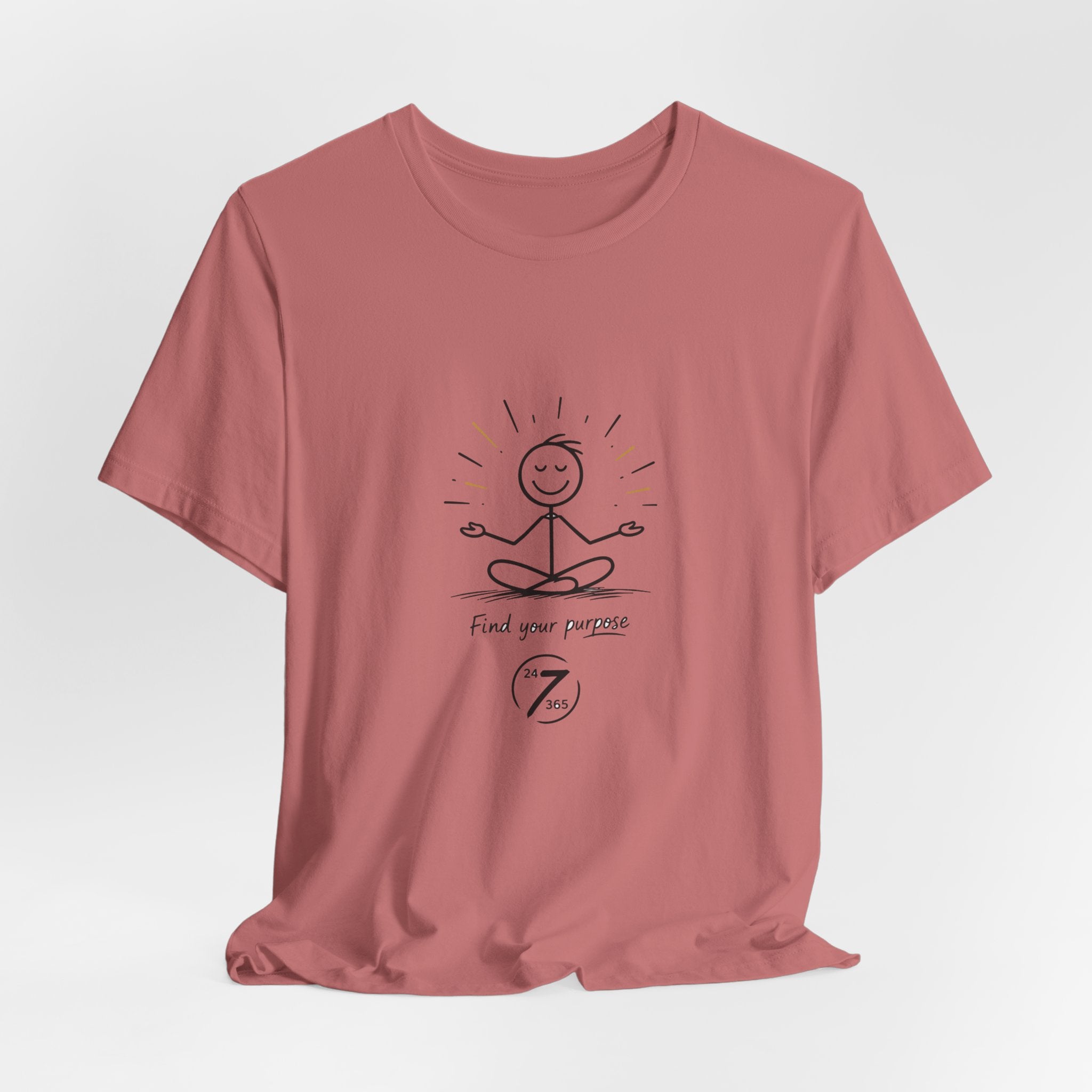 Meditation Tee “Find Your Purpose” Minimal Yoga T-Shirt, Inspirational Graphic Tee, Ethos365