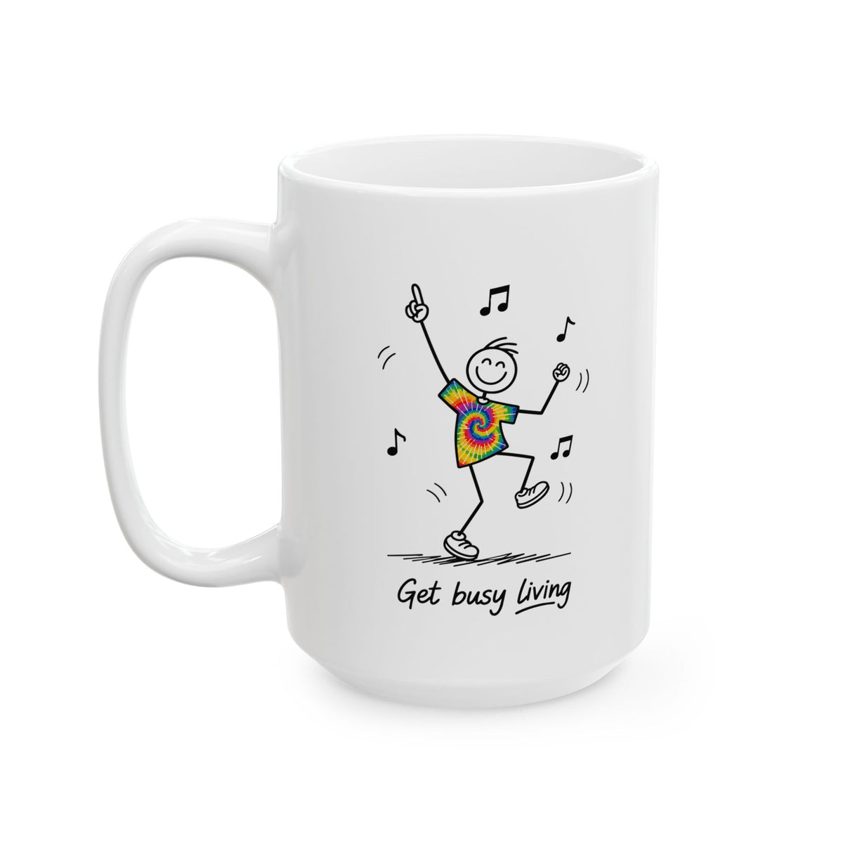 Ceramic Coffee Mug, Inspirational Ceramic Mug "Get busy Living", Motivational Quote Coffee Cup, Ethos365