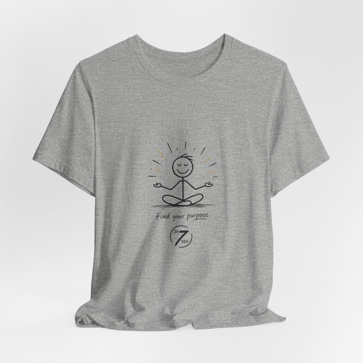 Meditation Tee “Find Your Purpose” Minimal Yoga T-Shirt, Inspirational Graphic Tee, Ethos365