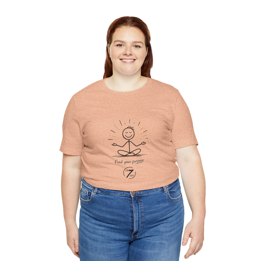 Meditation Tee “Find Your Purpose” Minimal Yoga T-Shirt, Inspirational Graphic Tee, Ethos365