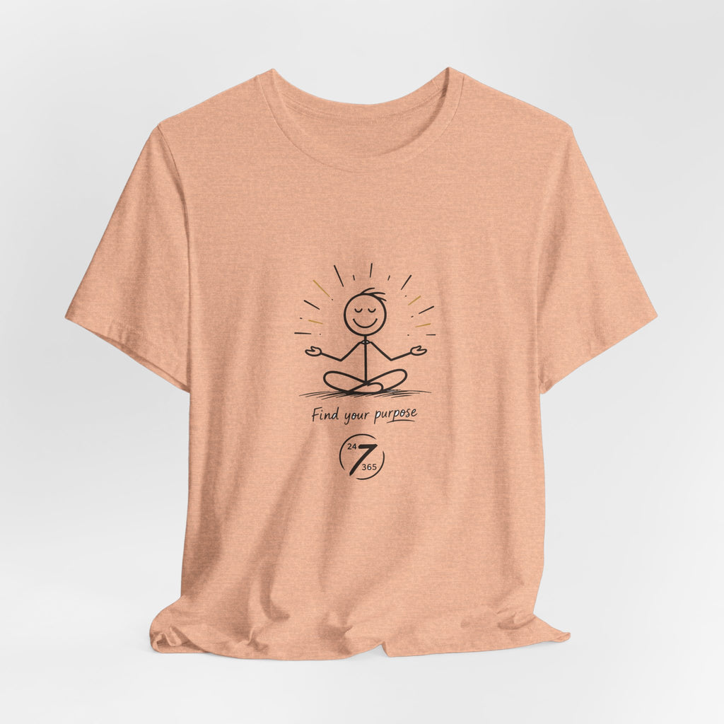 Meditation Tee “Find Your Purpose” Minimal Yoga T-Shirt, Inspirational Graphic Tee, Ethos365