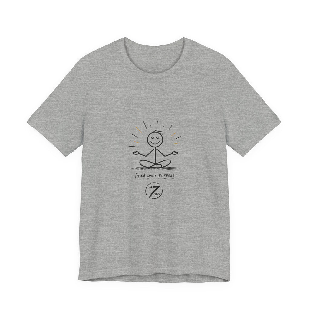 Meditation Tee “Find Your Purpose” Minimal Yoga T-Shirt, Inspirational Graphic Tee, Ethos365