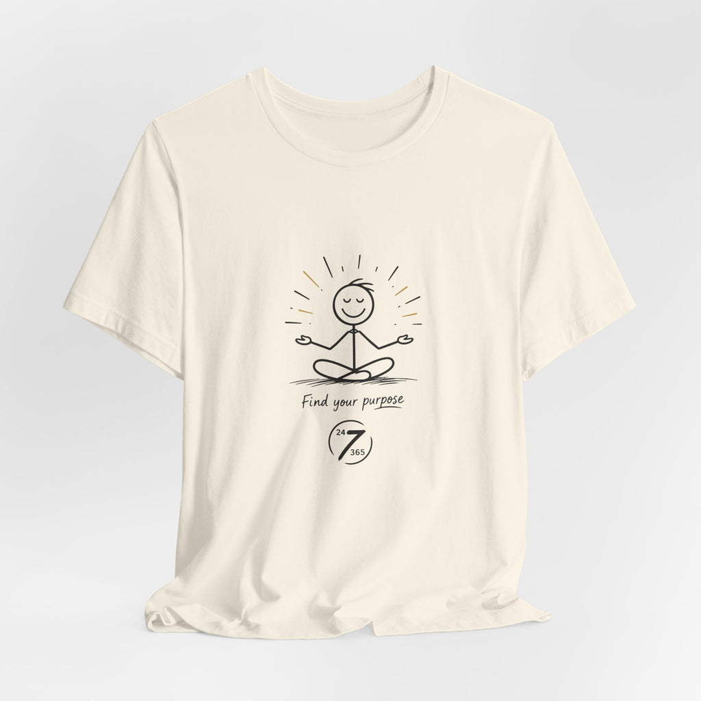 Meditation Tee “Find Your Purpose” Minimal Yoga T-Shirt, Inspirational Graphic Tee, Ethos365