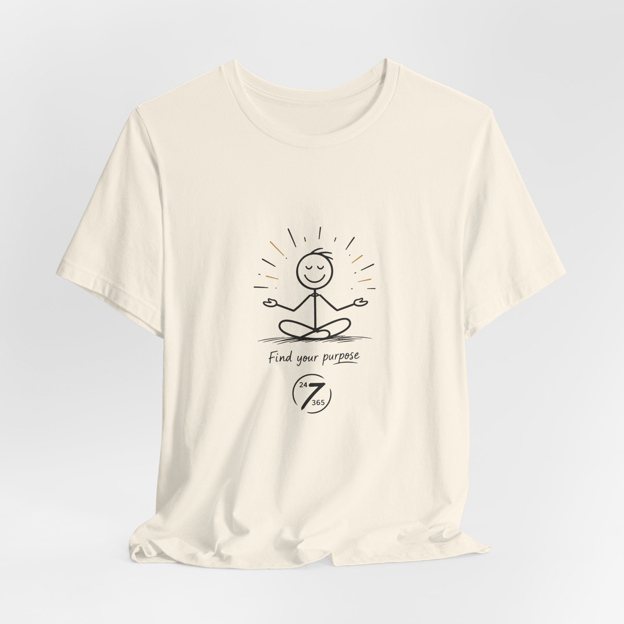 Meditation Tee “Find Your Purpose” Minimal Yoga T-Shirt, Inspirational Graphic Tee, Ethos365