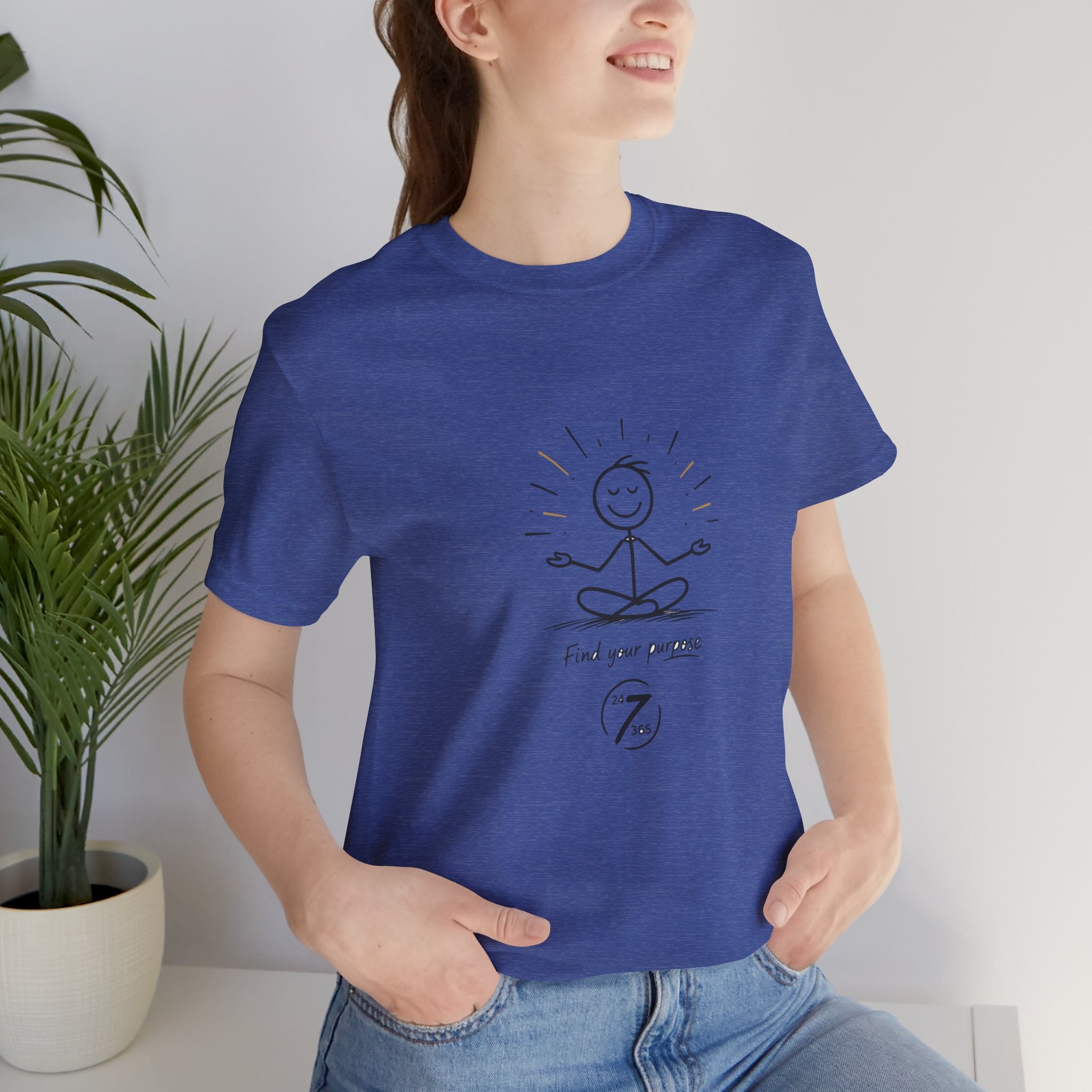 Meditation Tee “Find Your Purpose” Minimal Yoga T-Shirt, Inspirational Graphic Tee, Ethos365
